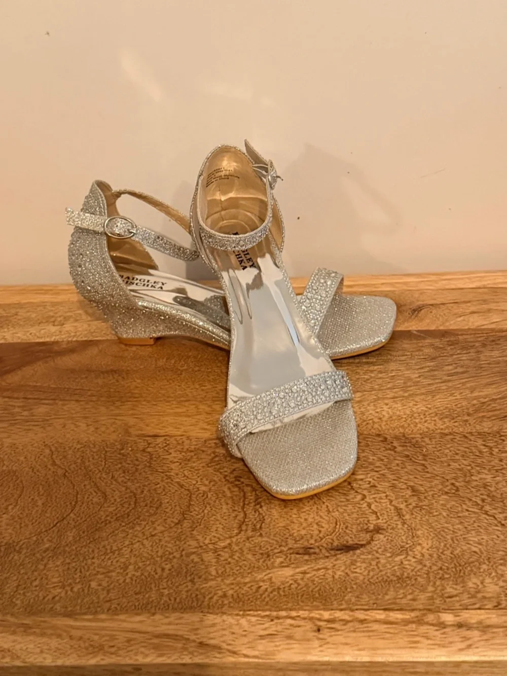 Badgley Mischka Silver Crystal Ankle-Strap Dress Sandals
